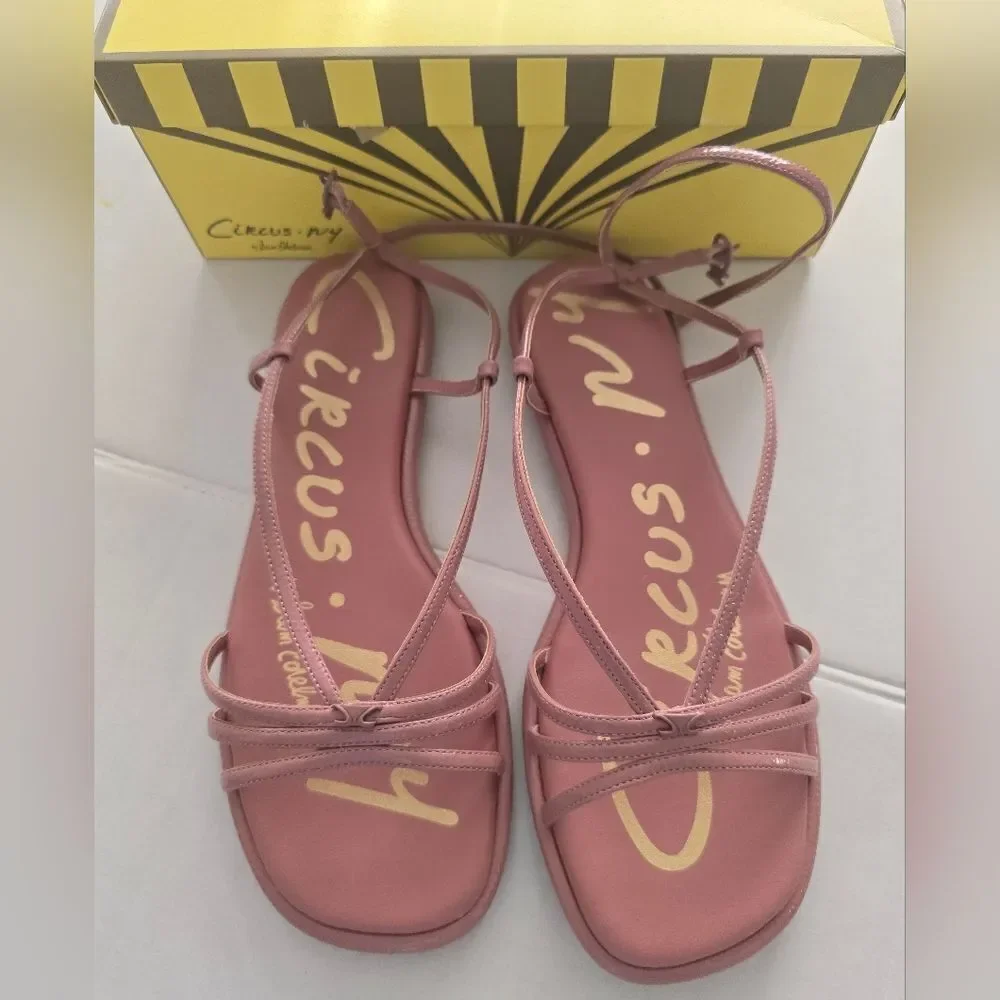 Circus NY by Sam Edelman Olana Strappy Flat Sandals Size 9 In Berry Blush